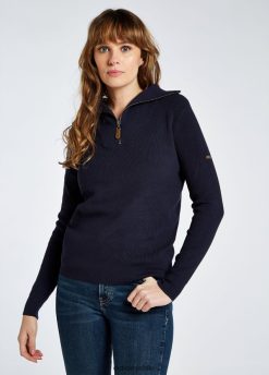 Dubarry mujer suéter Kilbarry con cremallera en el cuello marina de guerra ropa 8DN248535 Dubarry Coat Chile